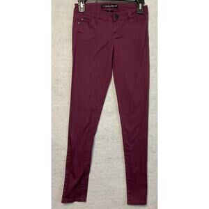 Celebrity Pink Silent Disco Jeans Womens 3 Burgundy Wine Skinny Stretch Juniors
